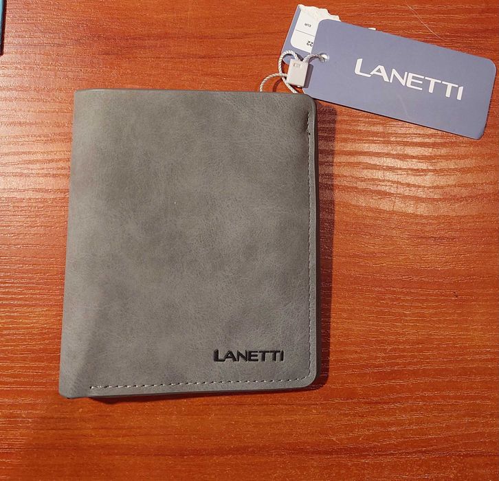 Szary portfel marki Lanetti