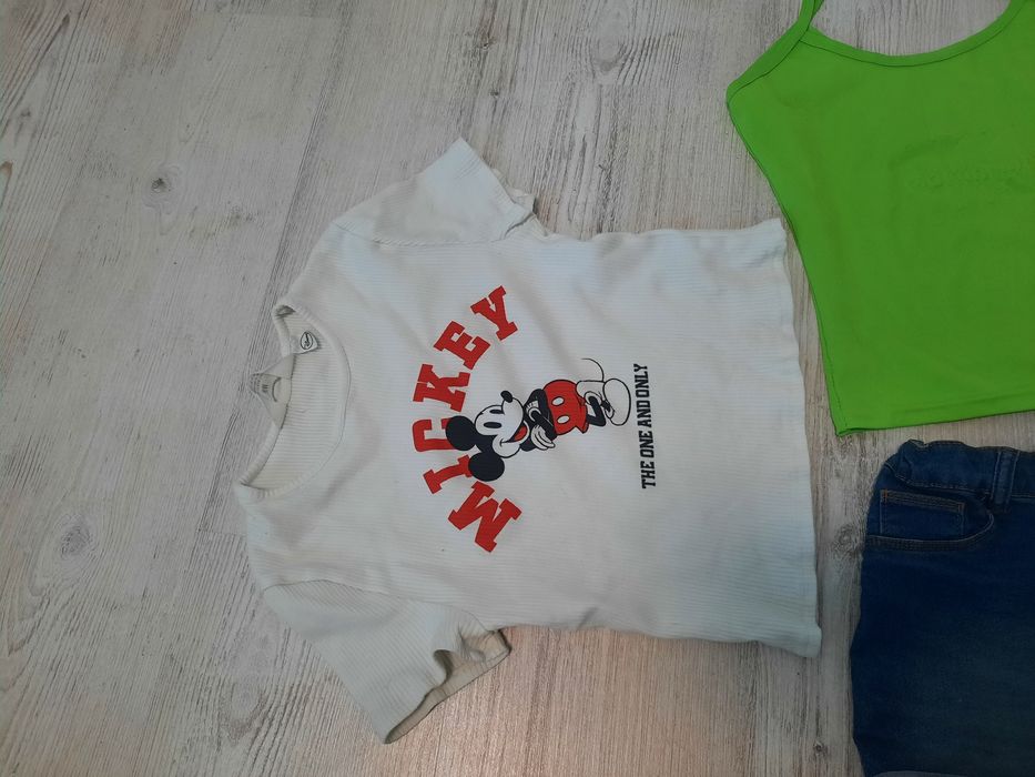 Paka ubrania dla dziewczynki spodenki + t-shirt  na 140-146
