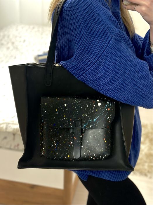 Чорний жіночий шоппер