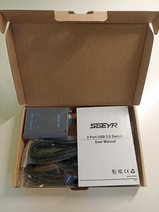 SGEYR USB 3.0 Switch Selector 2xPC 1xUSB przełącznik