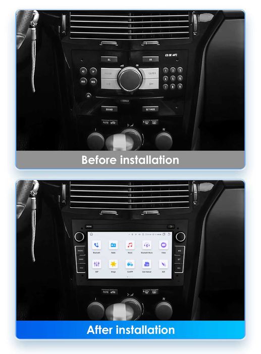 Radio Android 12 - Opel Astra H , Vectra C, Corsa C e D, Zafira B