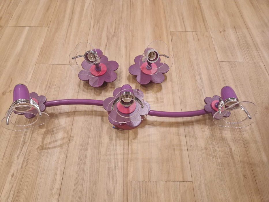 Lampa sufitowa, 2x kinkiet kwiaty