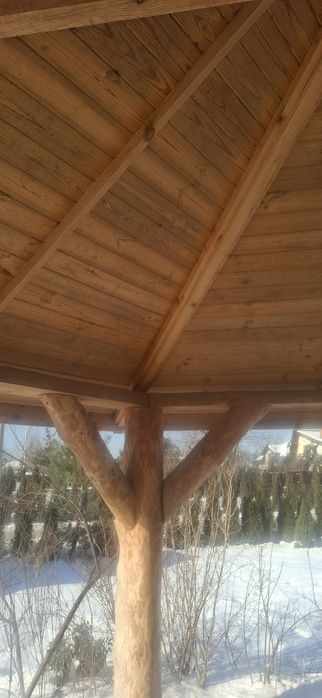 Altana ogrodowa 5 kątna z bala okrągłego 30 cm