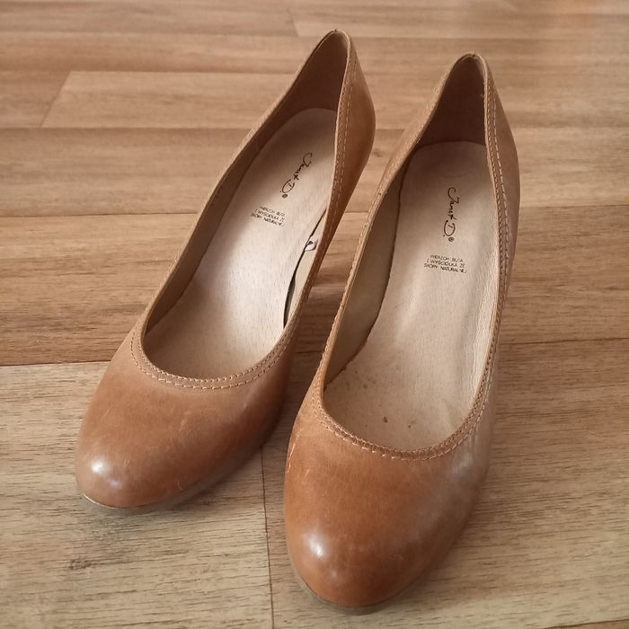 Buty skórzane jasny brąz
