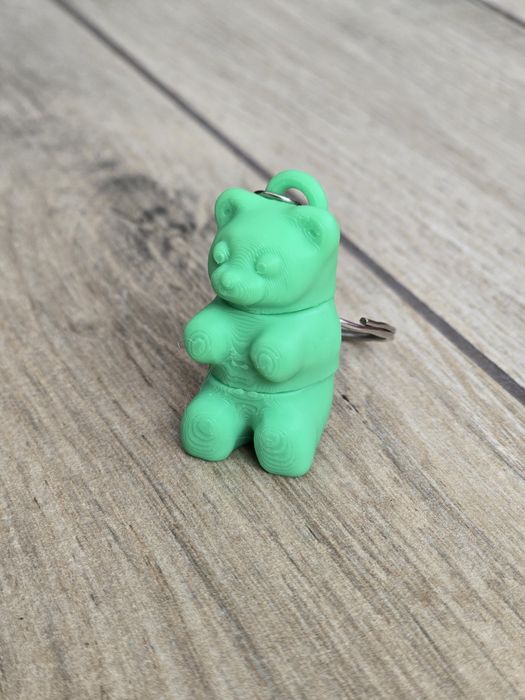 Breloczek Gummy Bear Zielony 3d - Brelok Druk3d fidget Keychain