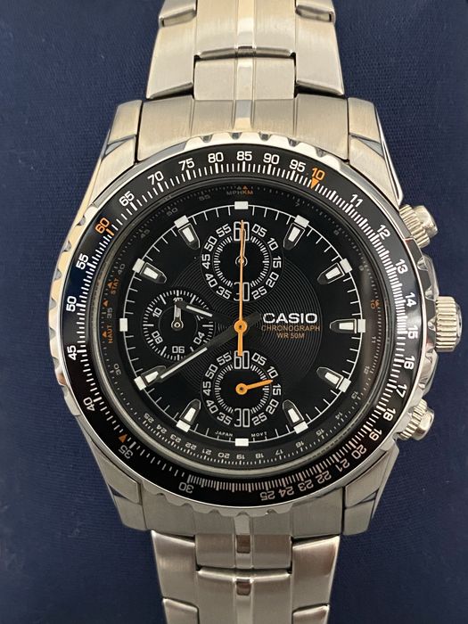 Kultowy Casio MTP-4500D-1A zegarek męski chronograf czarna tarcza stalowy