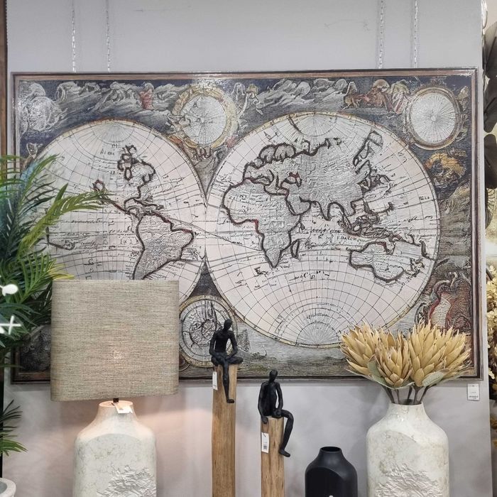 Quadro Mundo 180x120cm em vidro  By Arcoazul