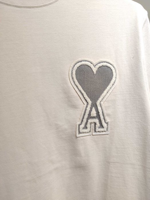 Футболка AMI Paris Exclusive Ami De Coeur T-Shirt Beige Grey Heart