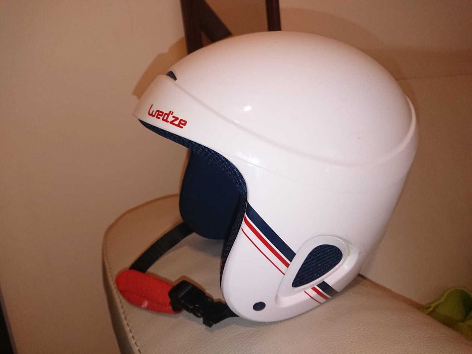 Kask narciarski Wedze Decathlon dziecięcy biały obw 48-52cm