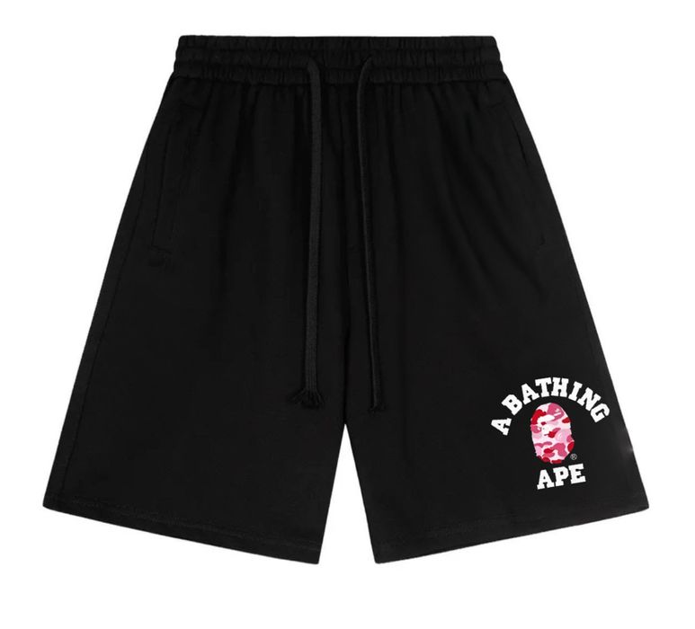 Спортивные шорты  A Bathing Ape Bape Logo черные бейп Новинки на лето
