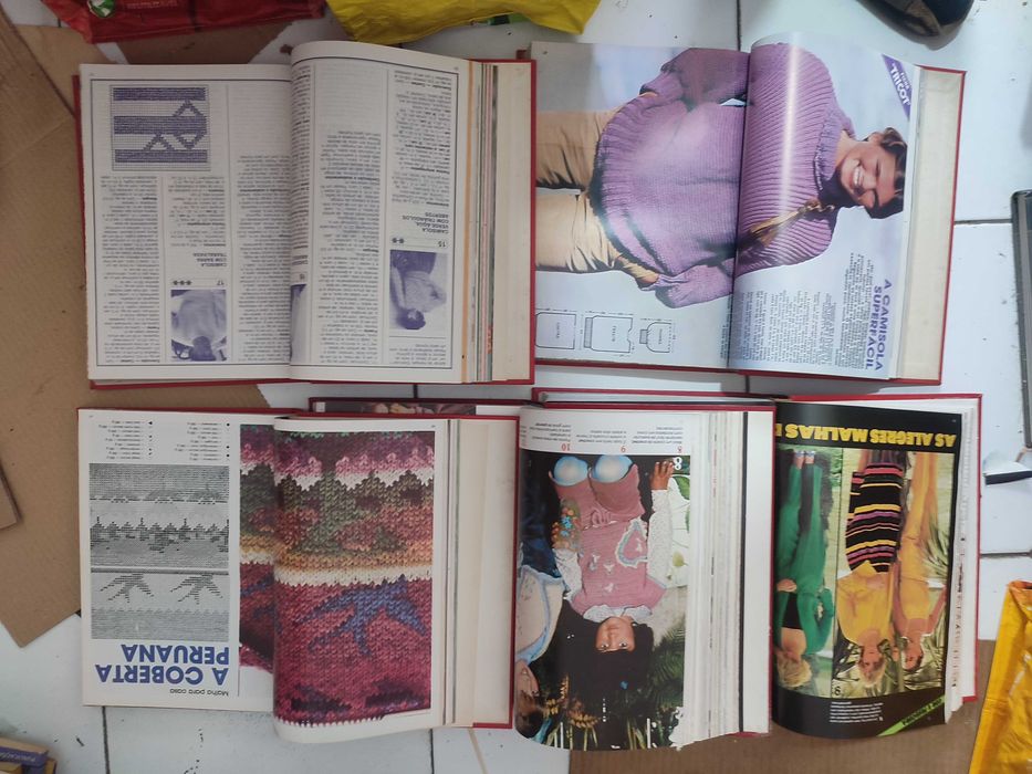 5 Volumes de Revistas Encadernadas Tricot Crochet