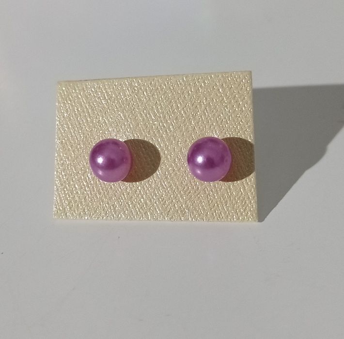 Nowe kolczyki kulki różowe ze stali nierdzewnej wkrętki
