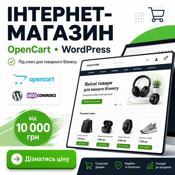 Інтернет-магазин під ключ | OpenCart, WordPress, WooCommerce