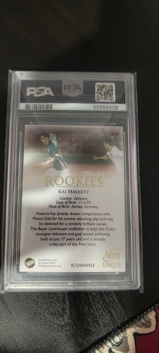 PSA 9 - Kai Havertz Futera Unique 2018 Rookies-