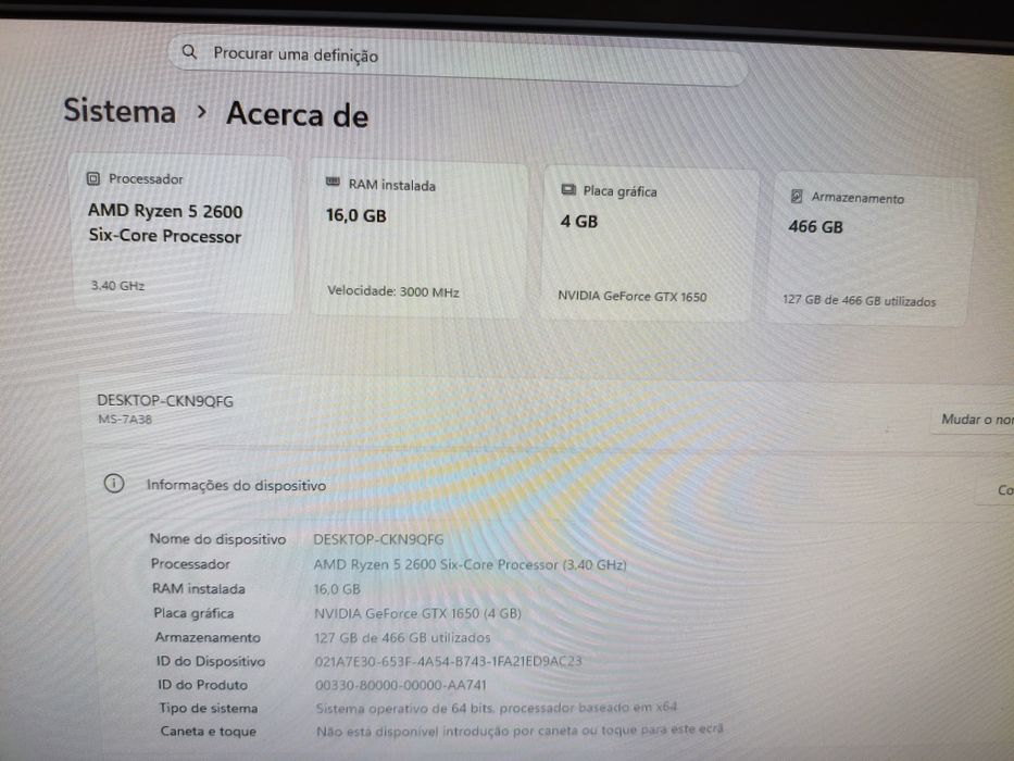 PC Gaming / Trabalho – Ryzen 5 2600 + GTX 1650 + 16GB RAM