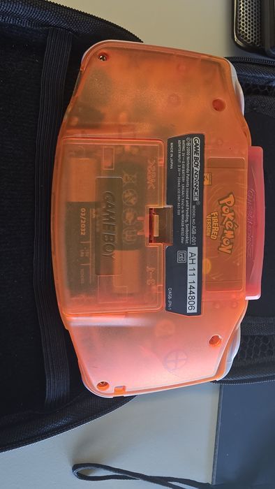Game Boy Advance AGB-001 com ecrã IPS retroiluminado — laranja transparente