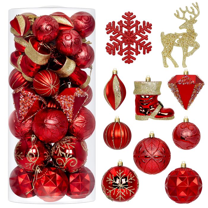 Zestaw bombek choinkowych StarryLights czerwono–złoty komplet