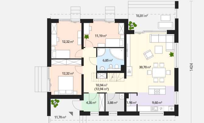 Dom jednorodzinny, 104 m2