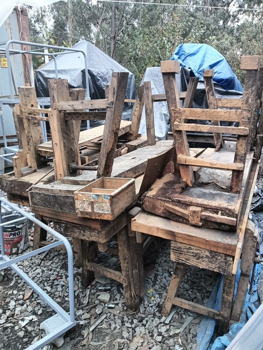 bancos de carpinteiro antigos c/ prensa