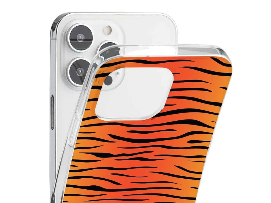 Capa telemóvel em silicone para Oppo com riscas pretas Tigre