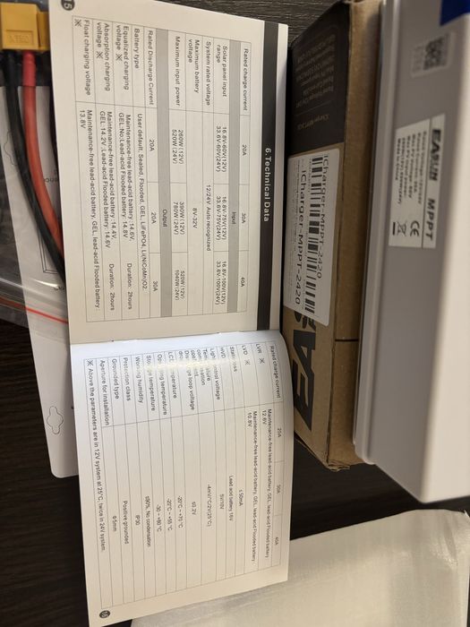 Контролер сонячного заряду Easun MPPT 20A 12V/24V