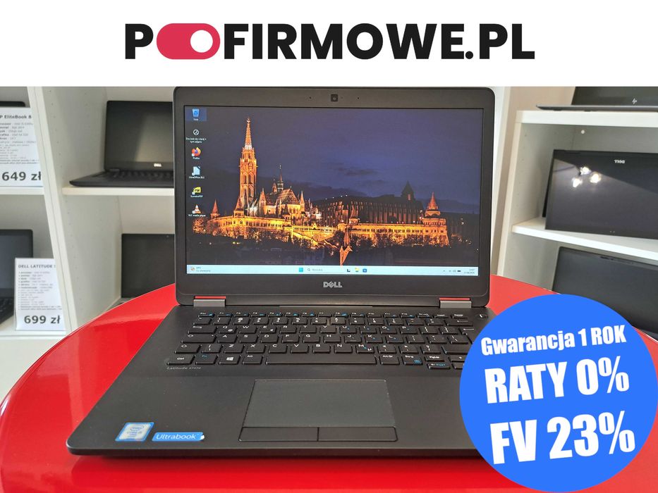A-Klasa Laptop 14" Dell Latitude E7470 i5-6gen 8GB Win11 128SSD HD+ Modem Sim LTE Kamera HDMI Gwarancja 12mc Faktura 23%