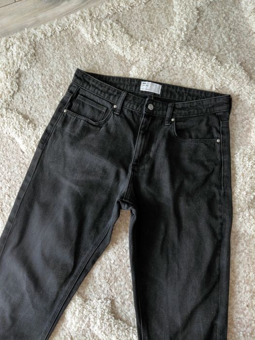 Jeansy męskie Asos spodnie jeansowe ciemne klasyczne proste jesienne M L 32 32/32