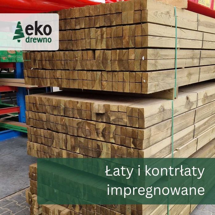 Łata dachowa budowlana impregnowana sosnowa 38x58 mm
