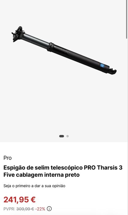 Espigão de selim telescópico PRO Tharsis 3 Five cablagem interna preto
