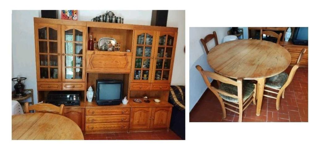 Móveis (camas duplas, sala, cozinha e camas de bebé)