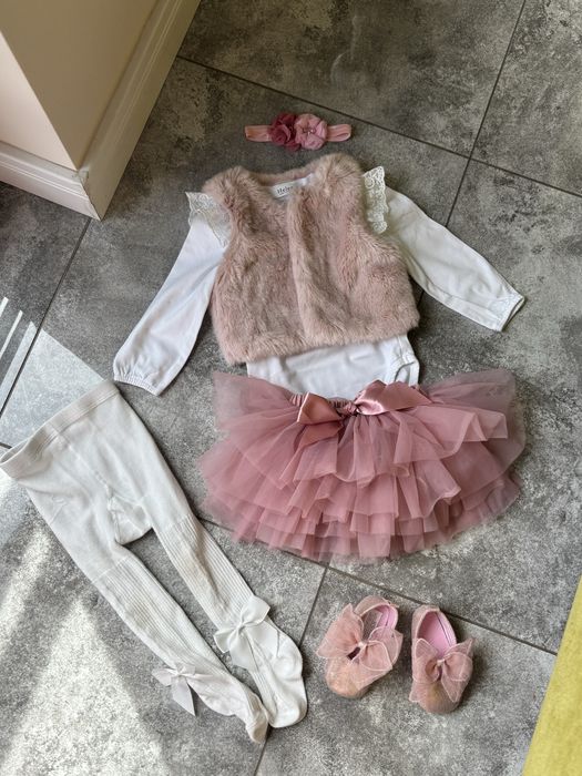 Elegancki zestaw dla dziewczynki r. 80 chrzciny roczek komunia wesele