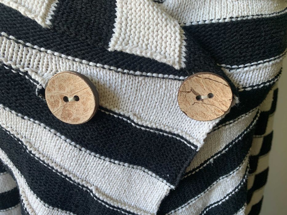 sweter w paski M/L boho rękaw 3/4