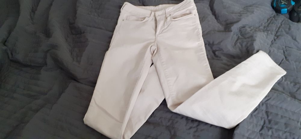 Spodnie rurki pudrowy róż 32, xxs