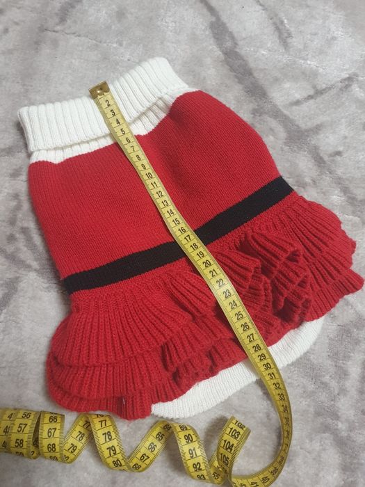 В'язана червона кофта на собачку