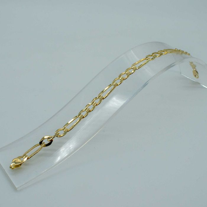 Złota bransoletka 585 9,74gram 21,5cm Figaro Nowa PEŁNA WYSYŁKA GRATIS