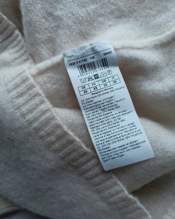 Sweter Hallhuber wełna + moher  z dodatkiem/ Roz XS/S