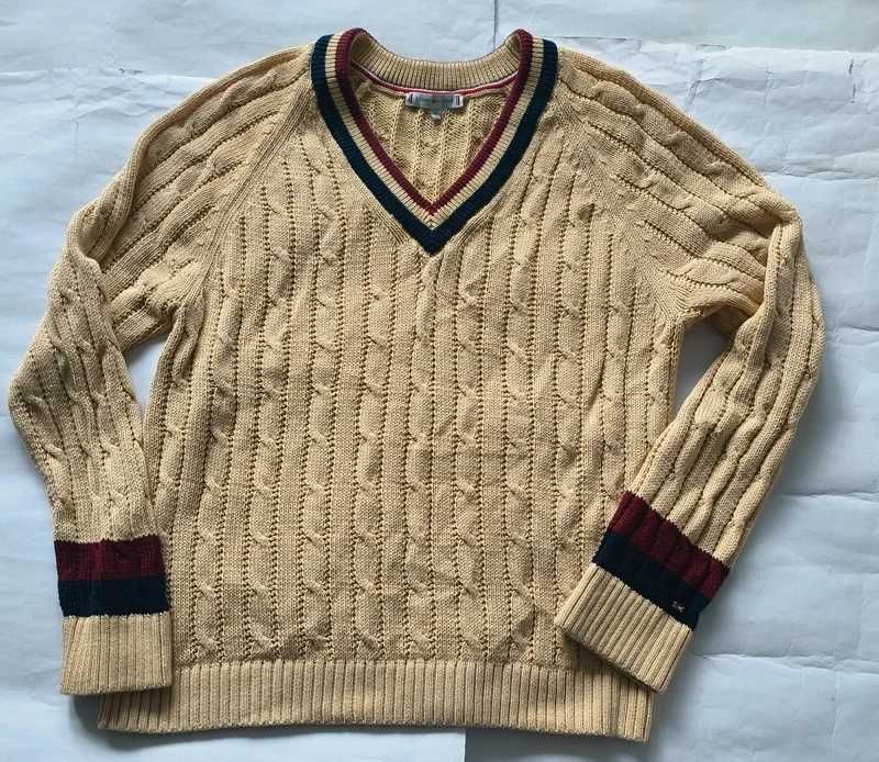 Tommy Hilfiger beżowy sweter M bawełna
