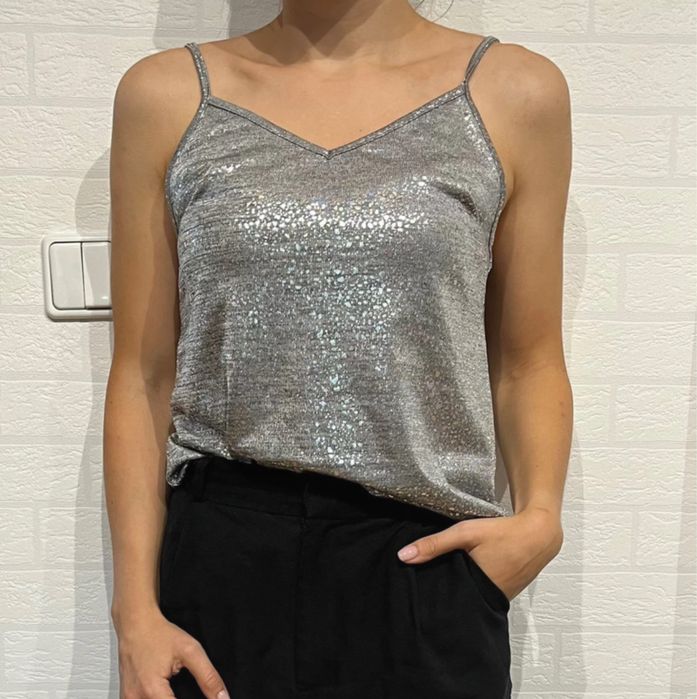 Nowe z metką srebrny top Carry rozmiar XS