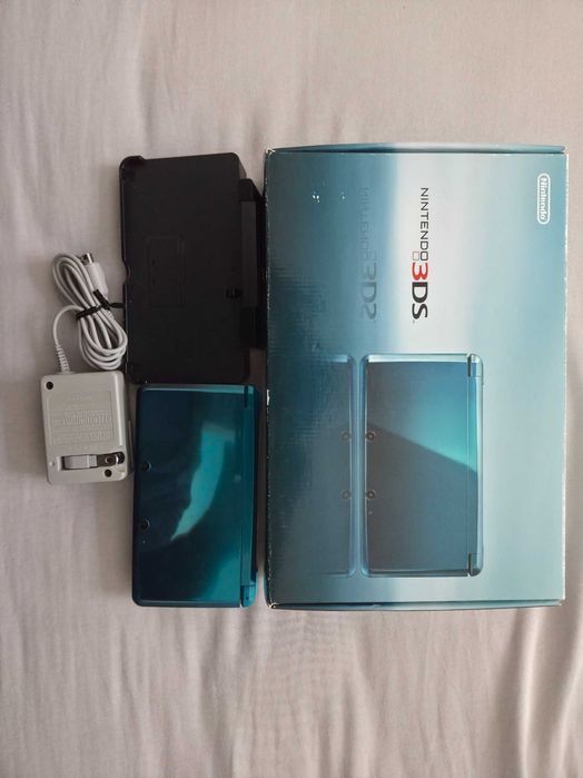 UNIKAT Nintendo 3DS Aqua Blue Japońska Edycja BOX - Stan Kolekcjonerski - Karty AR!