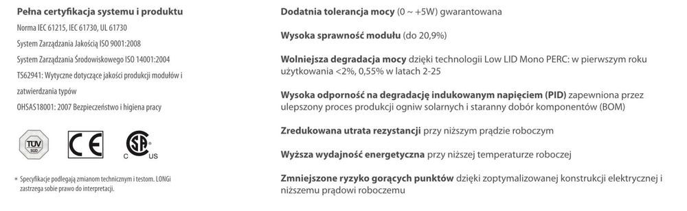 Paleta 30 szt Panel PV LONGi 450W LR4-72HPH Mono Silver - 7620zł zVAT!