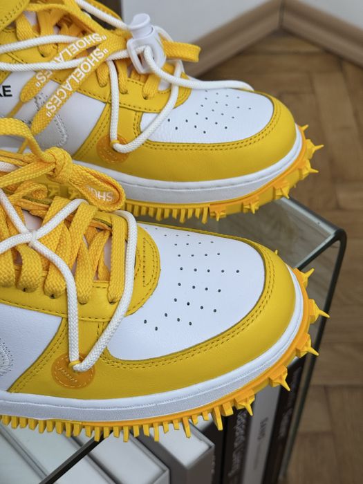 Оригинал Off White Nike Air Force 1 Mid Sp Leather ‘Varsity Maize’