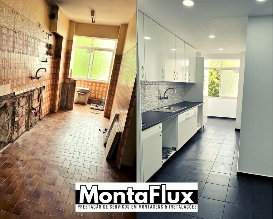 Montagem de Cozinhas, Chão Flutuante, moveis Ikea, pintura.