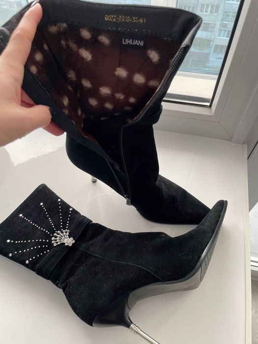 Сапоги замшевые