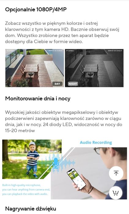 Kamera ip nowa hd wifi