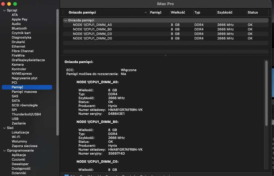 Apple iMac Pro 8 rdzeni 3,2GHz/32G ram/1T SSD - okazja