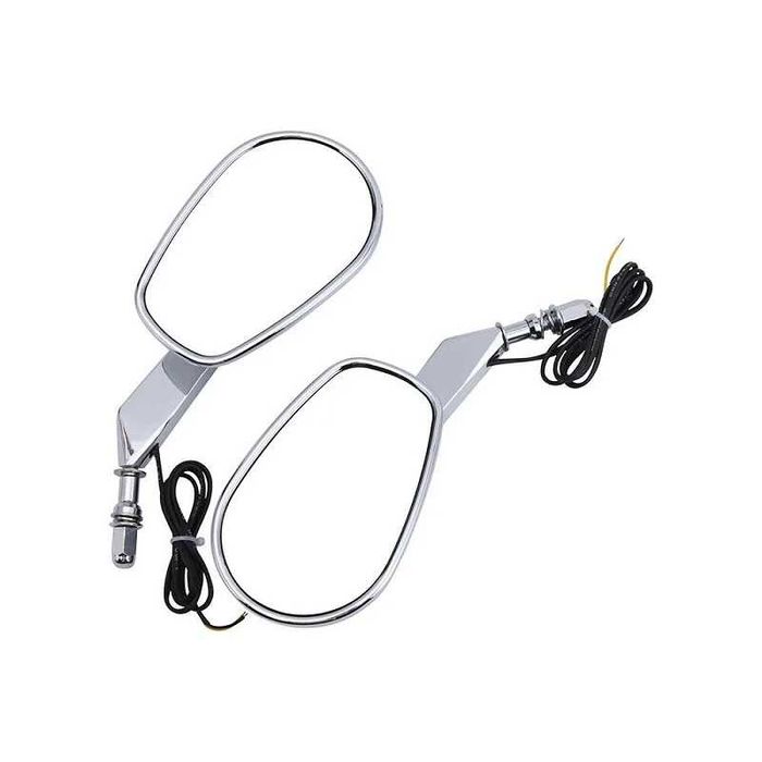 Espelhos Retrovisores LED Pisca Harley-Davidson Preto/Cromado