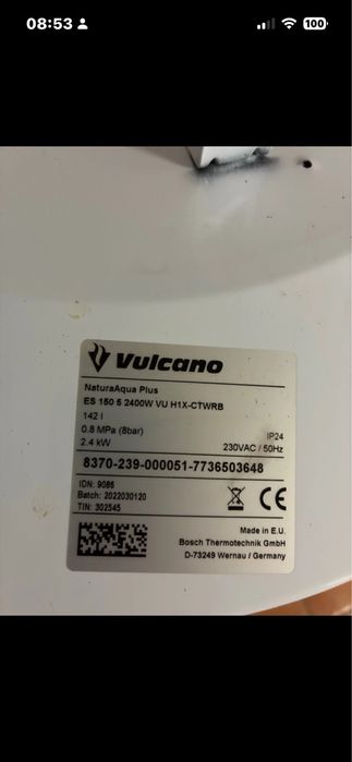 Termoacumulador Volcano 150L (Avariado)