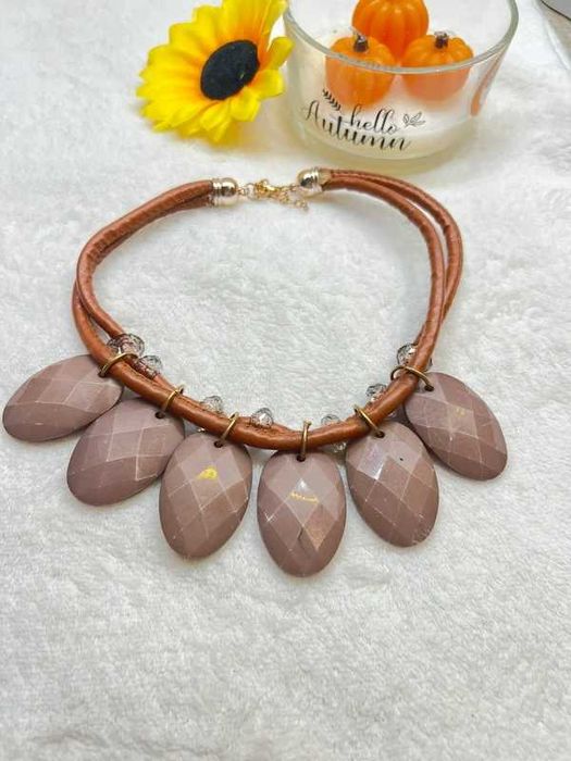 Naszyjnik choker ekoskóra boho etno etniczny casual Basic 4