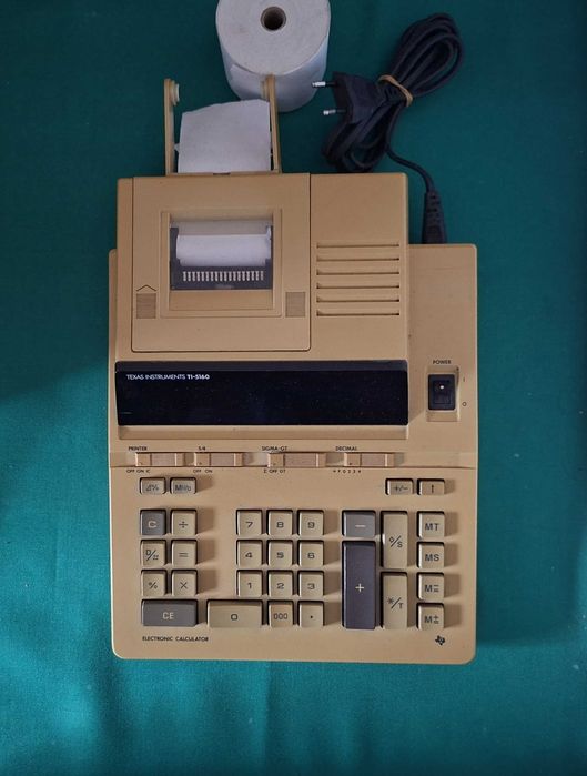Máquina de Calcular de rolo, Texas Instruments TI-5160 (RARA), vintage