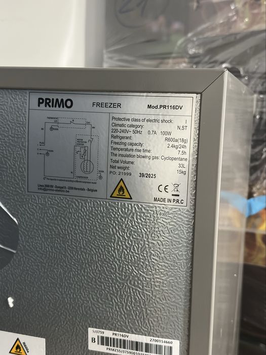 Mini Zamrażarka Kostka PRIMO – 33L szary